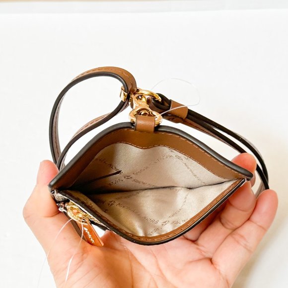 Michael Kors Jet Set Item Crossbody Bag + Card Case Wallet Landyard MK Vanilla - Picture 13 of 14